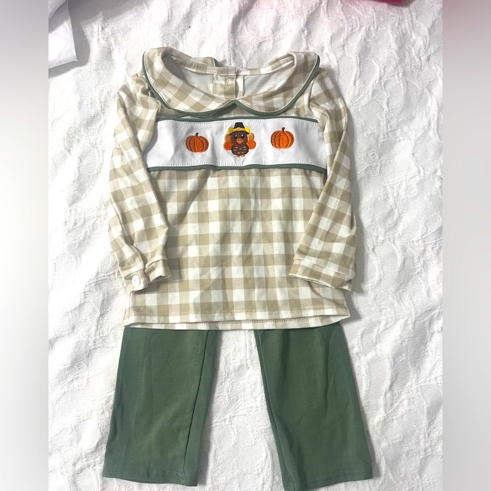 2T boys appliqué thanksgiving set